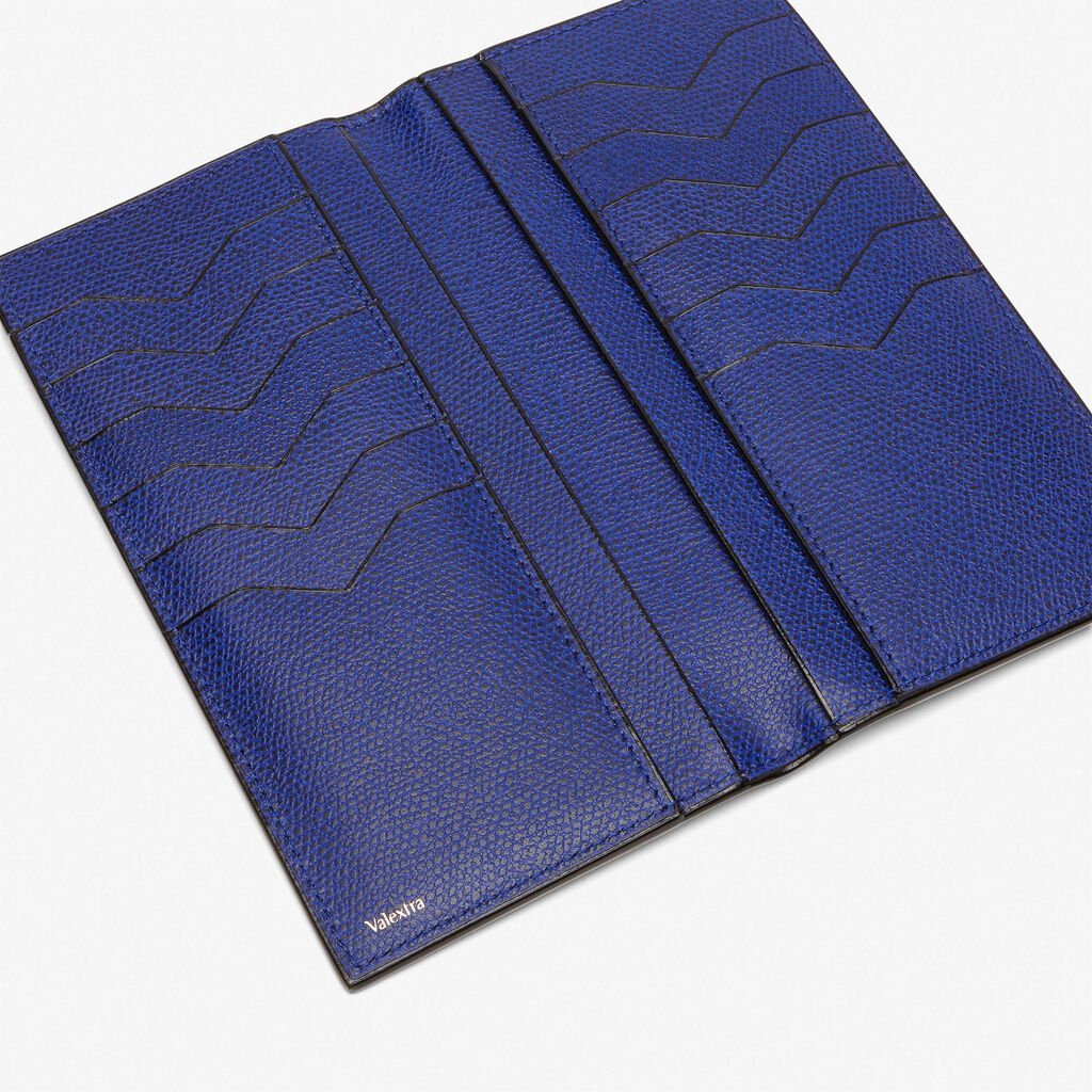 Portafoglio Verticale Bifold 12 Carte Di Credito - Blu Royale - Vitello VS - Valextra - 2