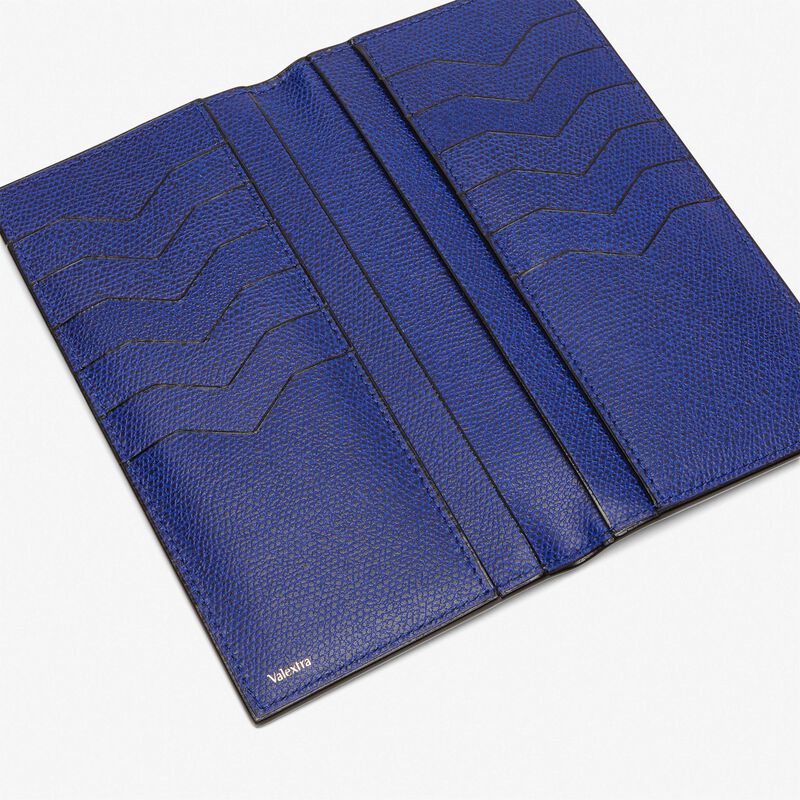 Vertical Wallet 12Cc - Royal Blue - Millepunte calf leather - Valextra - 2