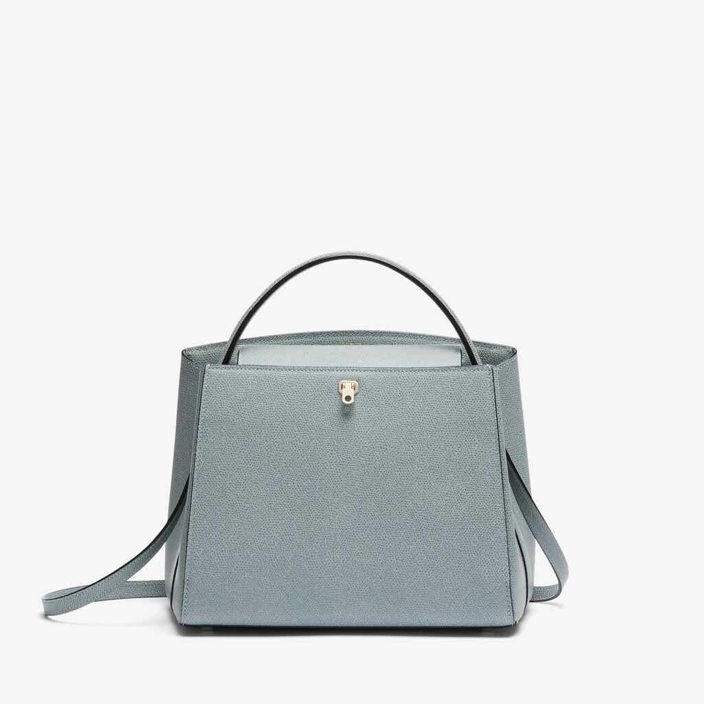 Brera crossbody Medium bag - Smokey Blue - Vitello VS - Valextra - 1