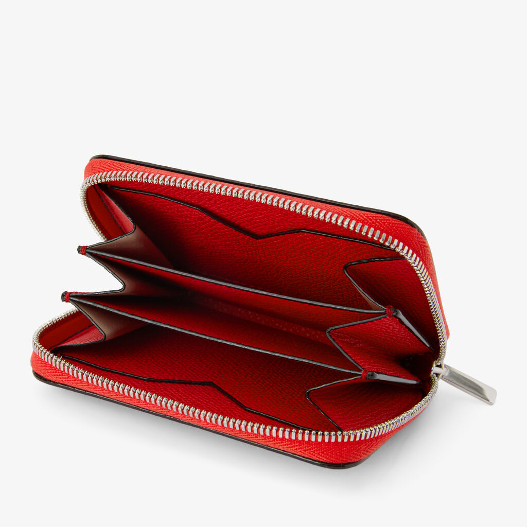 Card Holder Zip Around - Crimson Red - Vitello VS - Valextra - 2