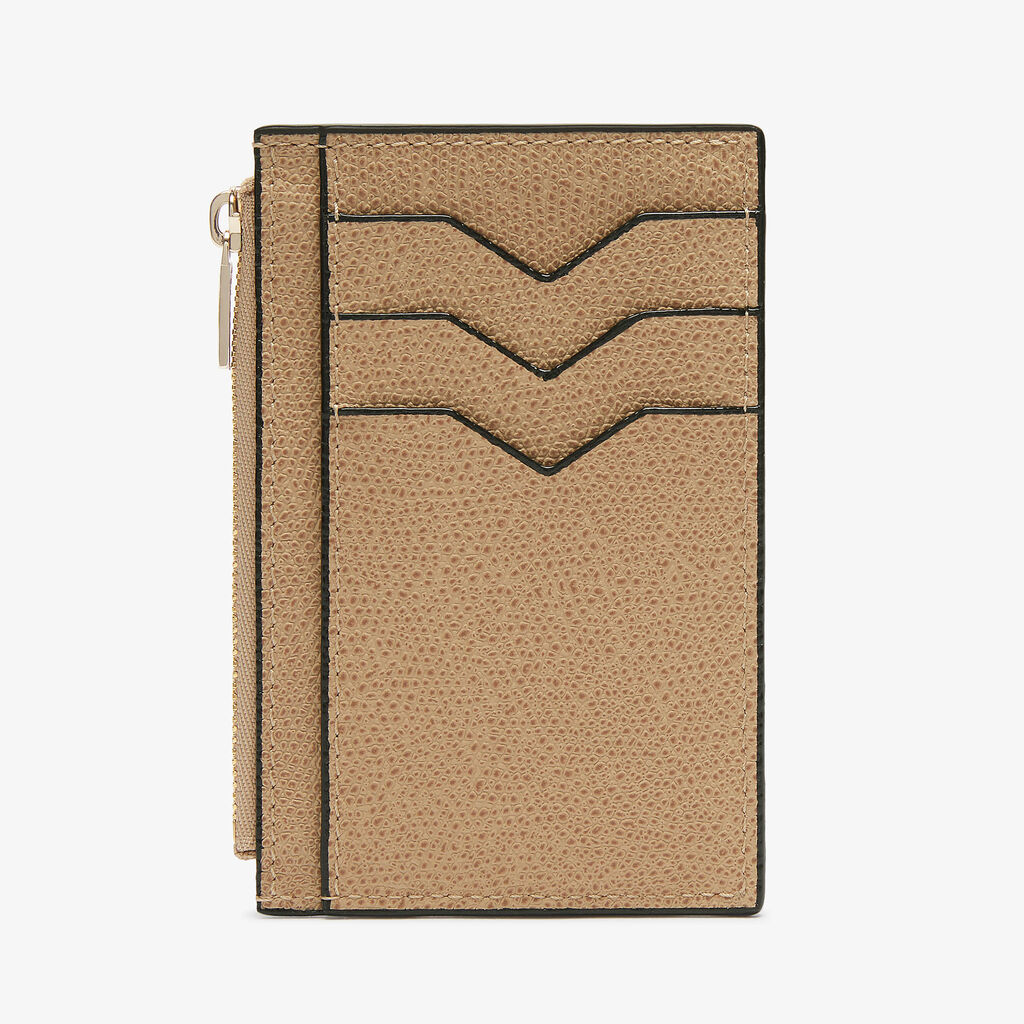 Card Holder 3CC with Zip - Cachemire Beige - Vitello VS - Valextra - 5