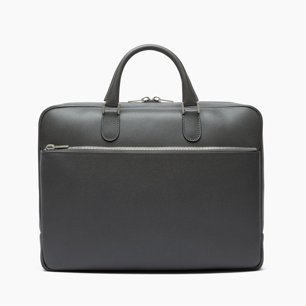 Avietta Briefcase with Zip 24h - Smokey Grey - Vitello VS - Valextra - 1