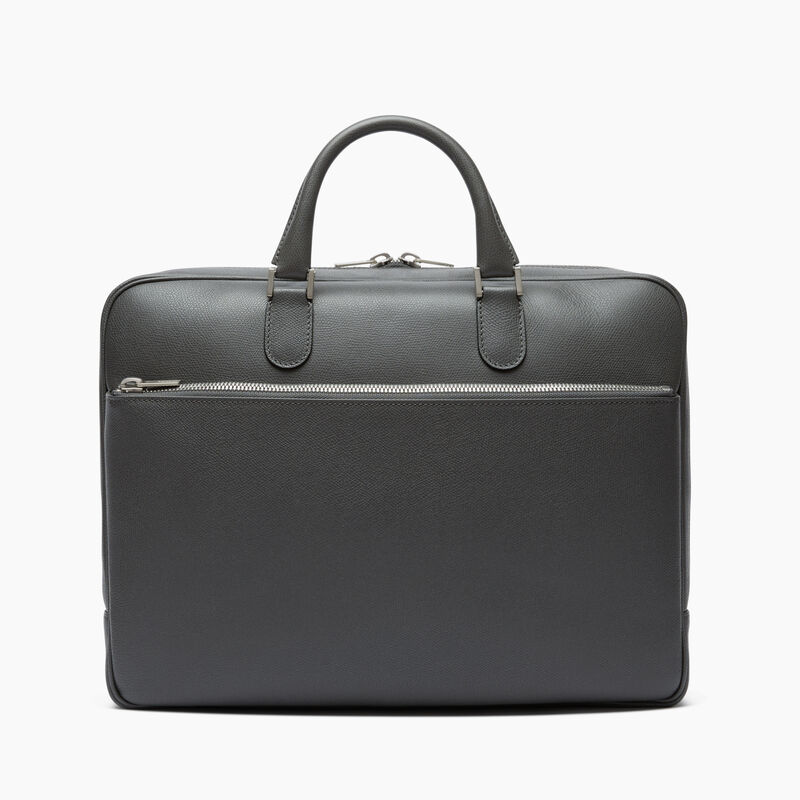 Avietta Briefcase with Zip 24h - Smokey Grey - Millepunte calf leather - Valextra - 1