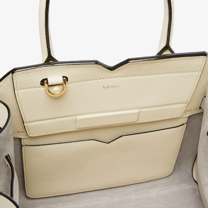 Milano Two Handles Mini Bag - Pergamena White - Millepunte Soft calf leather - Valextra - 3