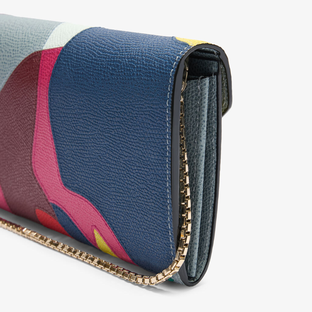 Iside continental Lily purse with chain -  - Vitello VS-Intarsio+Ricamo Giglio - Valextra - 4