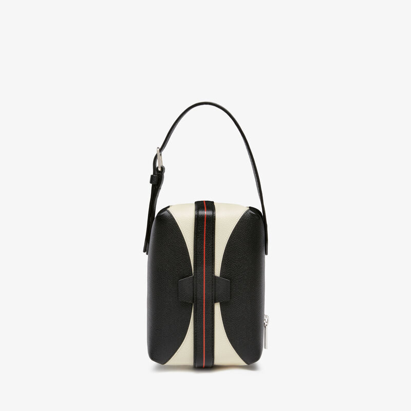 Tric Trac Intarsia Balance Bag - Pergamena White/Black/Crimson Red - Millepunte calf leather - Valextra - 4