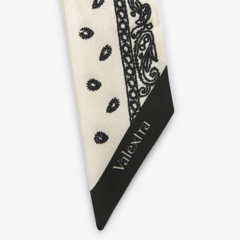 Silk band Paisley - Pergamena White/Black - Silk - Valextra - 3