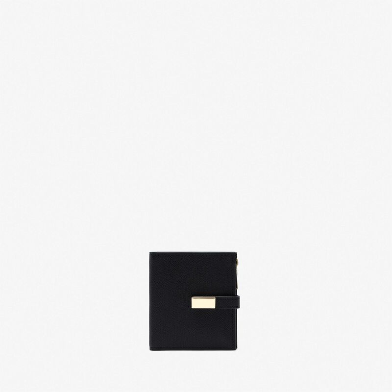 Small Wallet With Coin Purse - Black - Millepunte calf leather - Valextra - 1