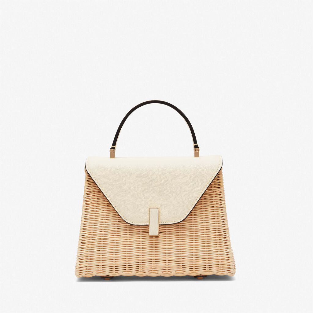 Iside Wicker Top Handle Medium Bag - Beige/Pergamena White - Midollino/Vitello VS - Valextra - 1