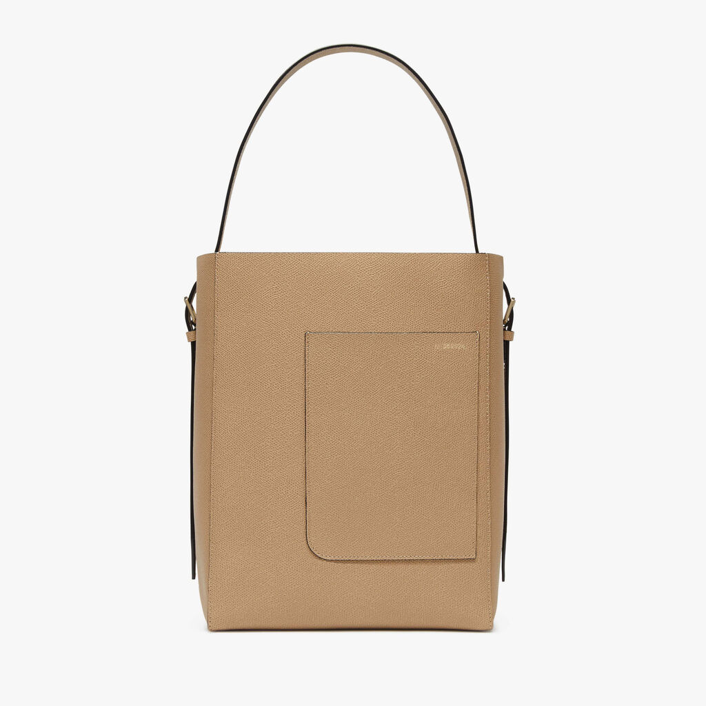 Borsa a Secchiello Soft Media - Beige Cachemire - Vitello VS - Valextra - 1