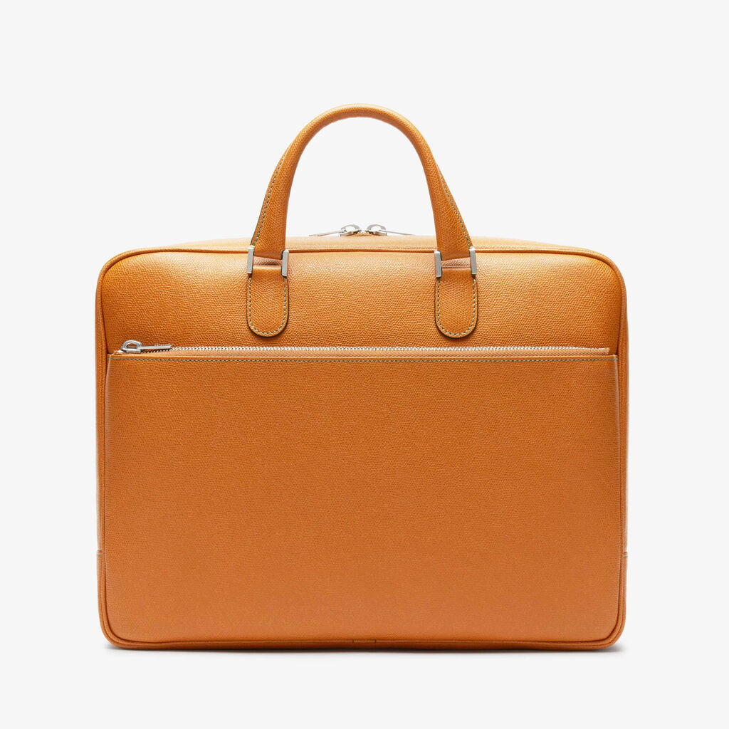 Avietta Briefcase with Zip 24h - Havana Brown - Vitello VS - Valextra - 1