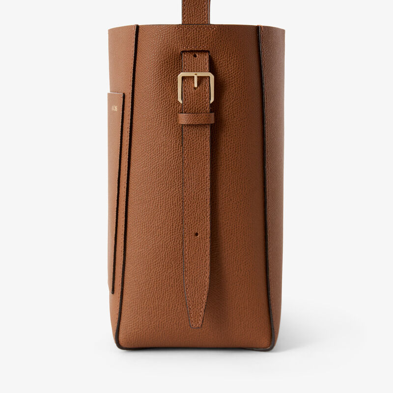 Soft Bucket Mini Bag - Chocolate Brown - Millepunte calf leather - Valextra - 3
