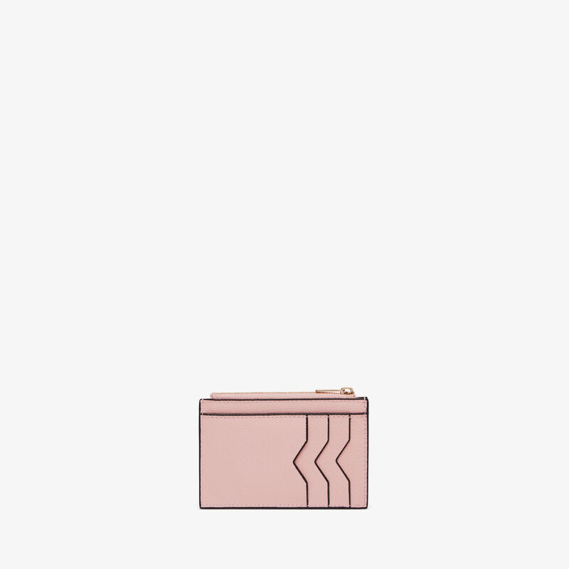 Card Holder 3CC with Zip - Peony Pink - Millepunte calf leather - Valextra - 1