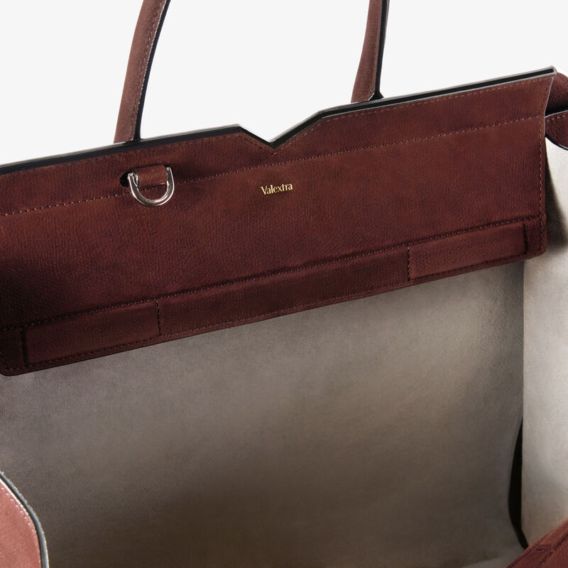 Milano Senso Two Handles Large Bag - Chocolate Brown - Millepunte Nubuk Senso Leather - Valextra - 5