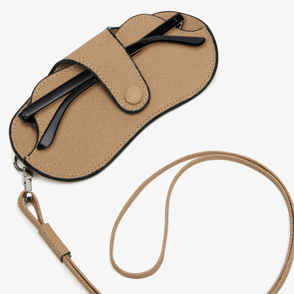 Glasses Case with Lanyard - Cashmere Beige - Vitello VS - Valextra - 2