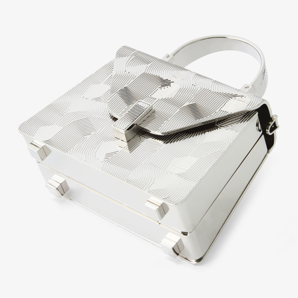 Iside Crossbody Minaudiere Bag -  - Metallo Ondulato - Valextra - 4