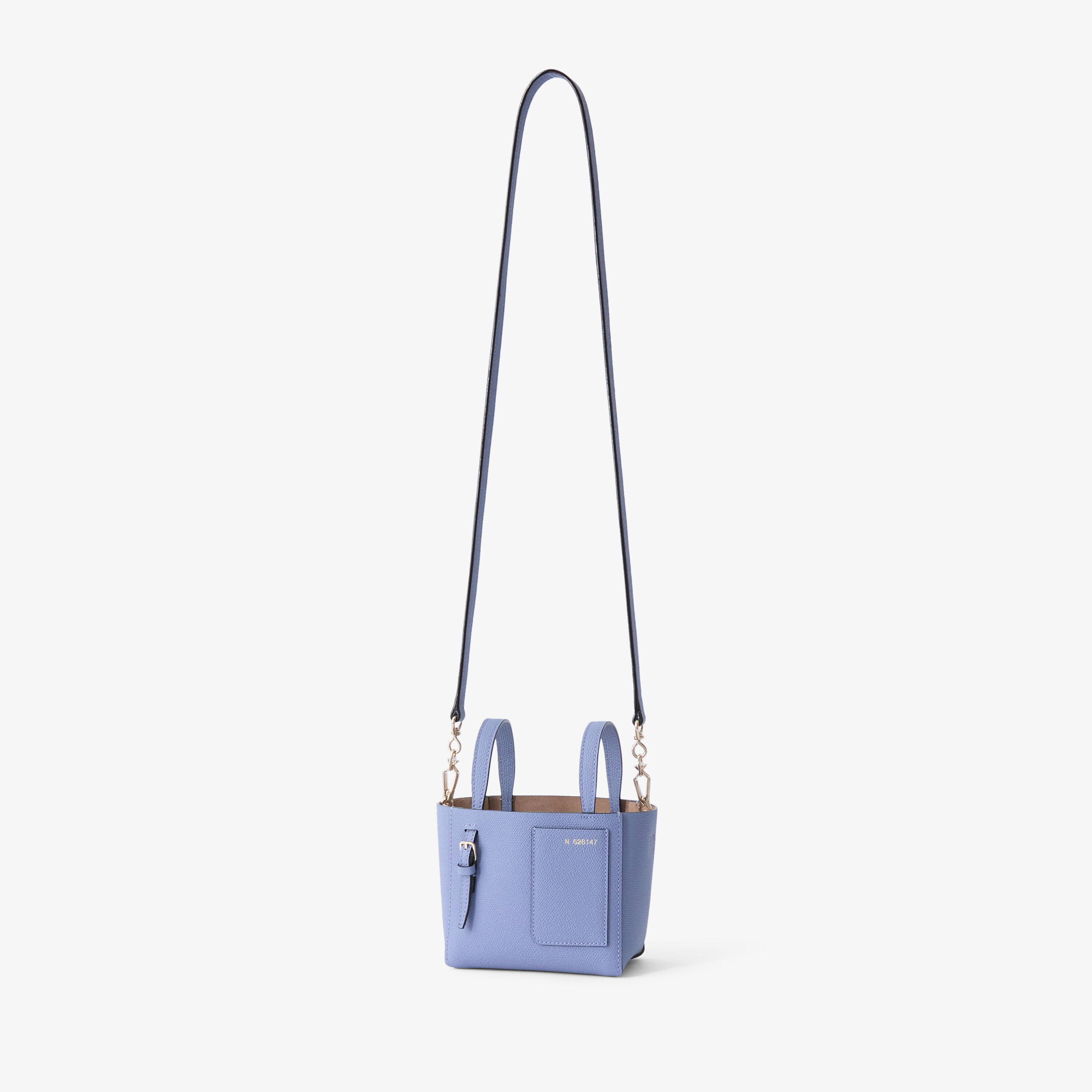Women's Light Blue Luxury Leather Bucket Nano Bag | Valextra Soft