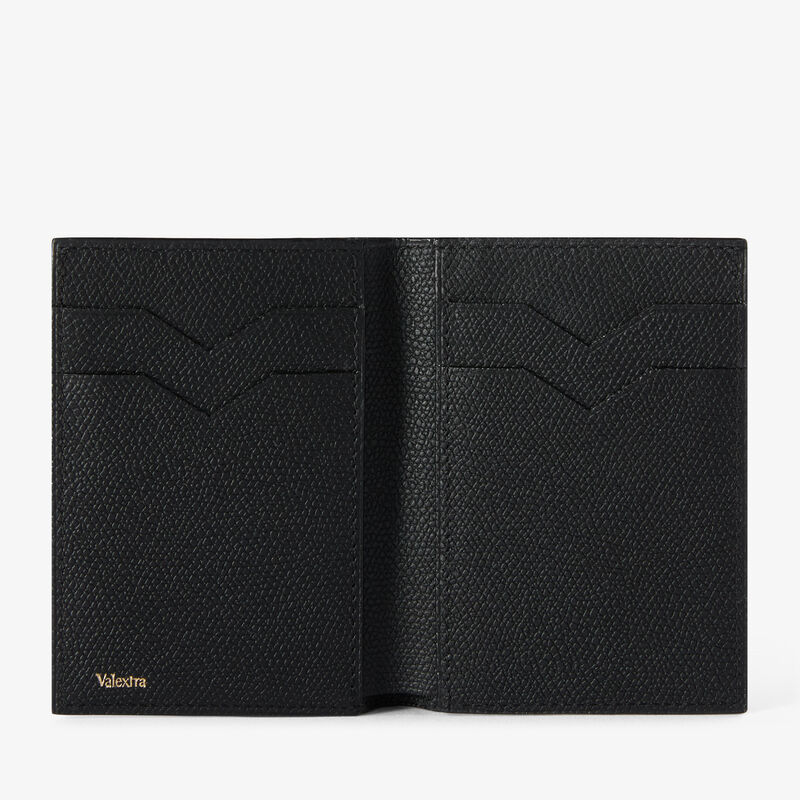 Portafoglio Bifold 4cc - Nero - Pelle di vitello Millepunte - Valextra - 5