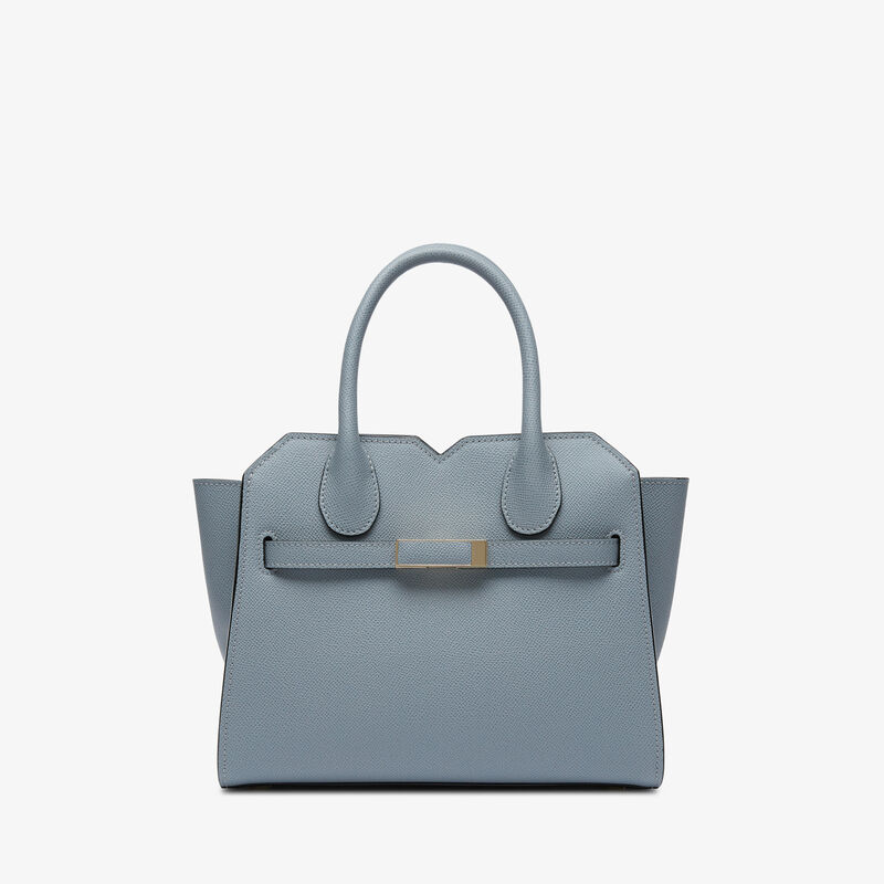 Milano Two Handles Mini Bag - Niagara Blue - Millepunte Soft calf leather - Valextra - 1