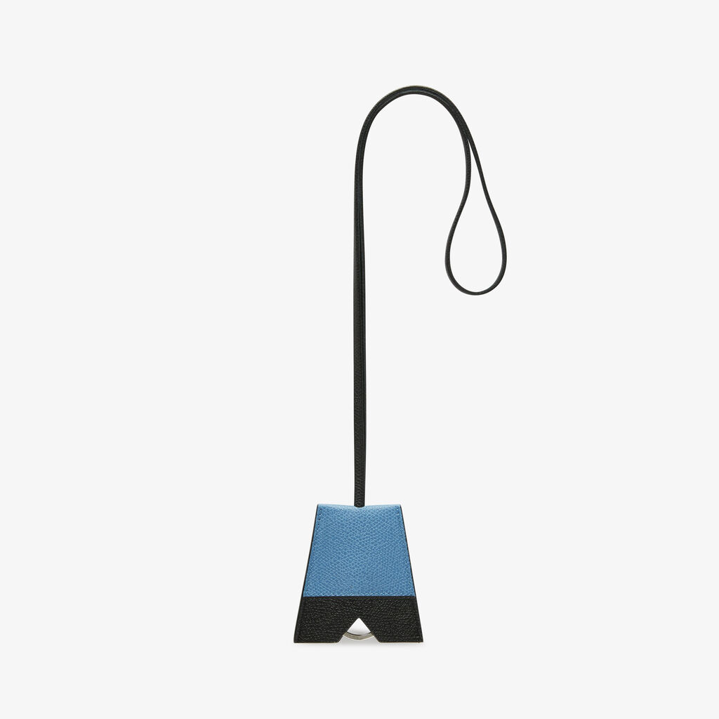 Key Holder with Lanyard - Nebula Blue/Black - Vitello VS-Intarsio Doppio New - Valextra - 2