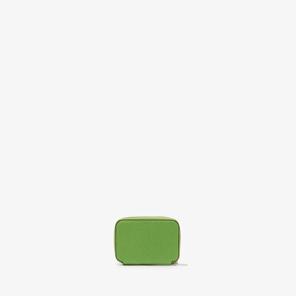 Card Holder Zip Around - Grass Green - Vitello VS - Valextra - 1