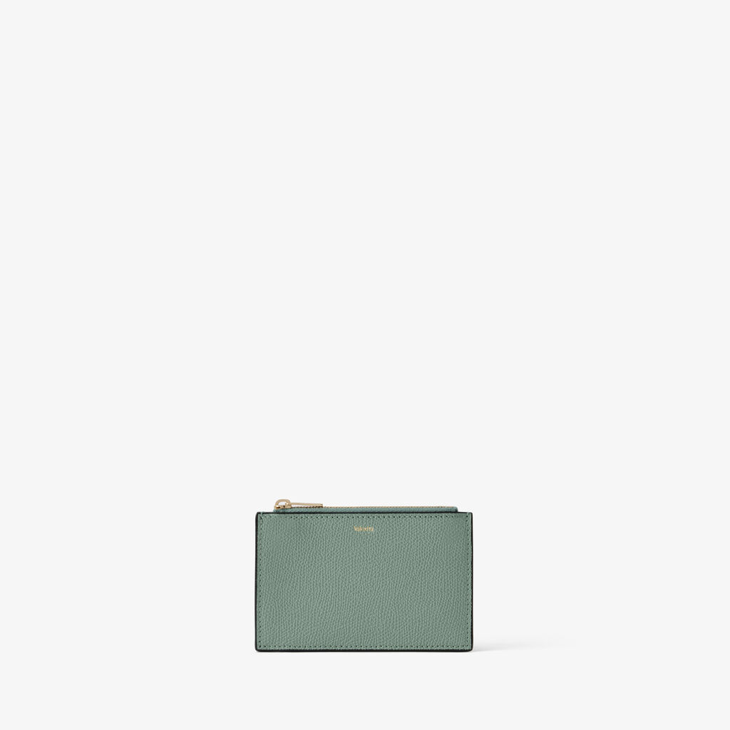 Card Holder 3CC with Zip - Eucalyptus Green - Vitello VS - Valextra - 4
