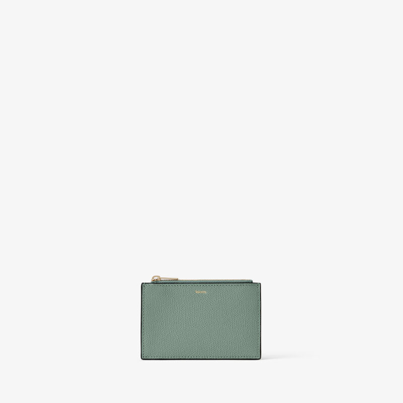 Card Holder 3CC with Zip - Eucalyptus Green - Millepunte calf leather - Valextra - 4
