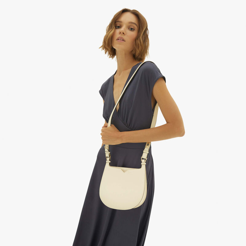Hobo Weekend Mini Bag - Pergamena White - Millepunte calf leather - Valextra - 2