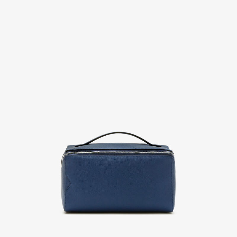 V-line Wash Bag - Sapphire Blue - Millepunte Soft calf leather - Valextra - 1
