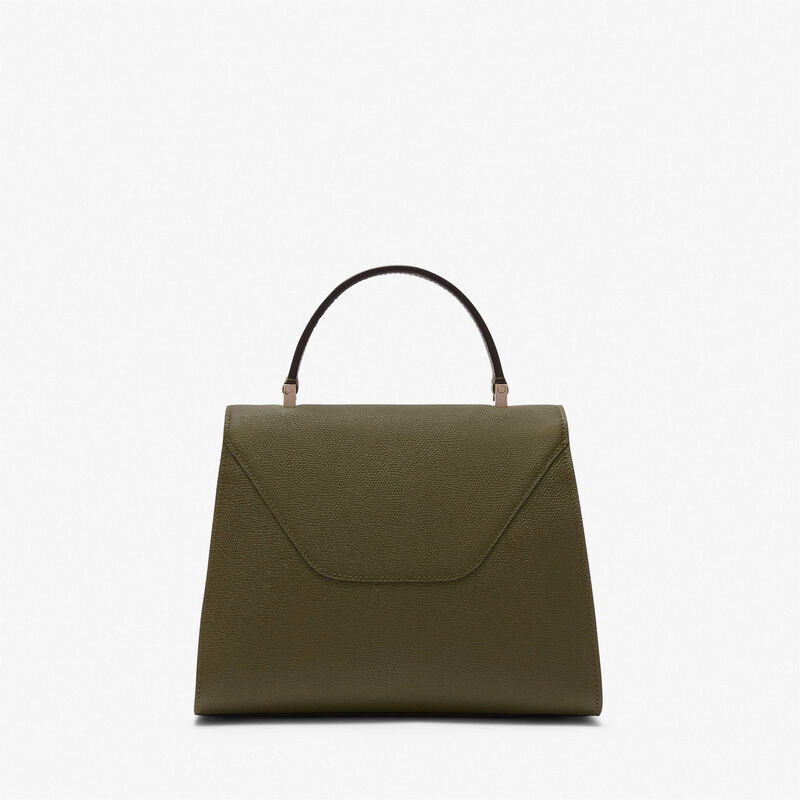 Iside Top handle medium bag - Military Green - Millepunte calf leather - Valextra - 6