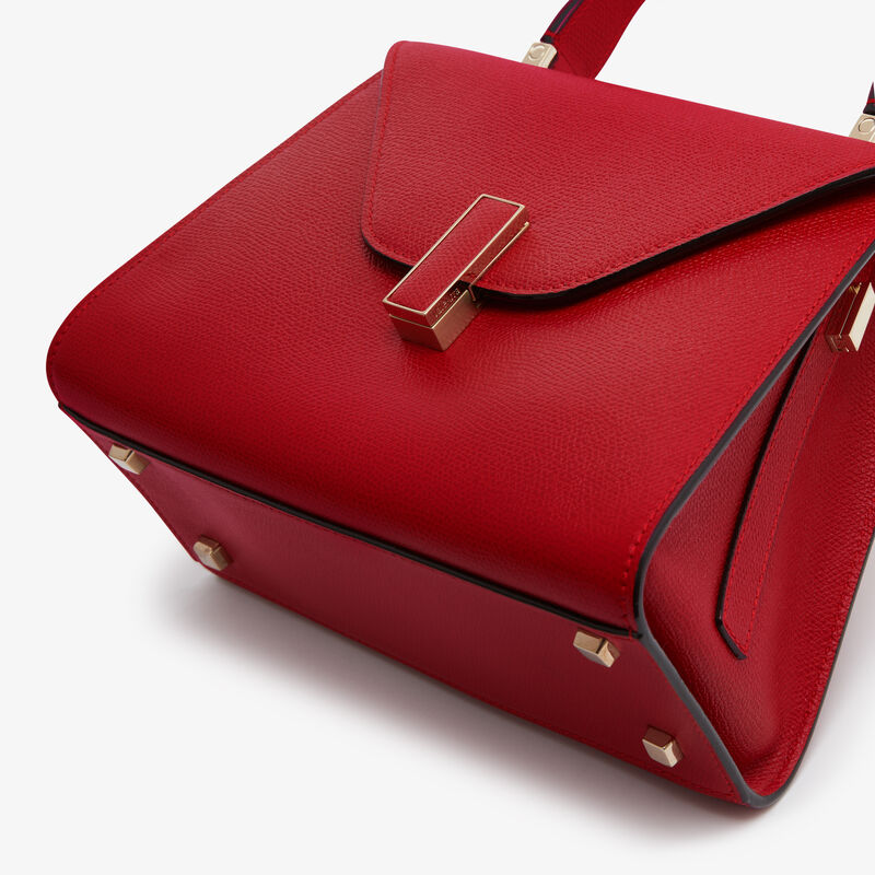 Iside Top handle mini bag - Red - Millepunte calf leather - Valextra - 4