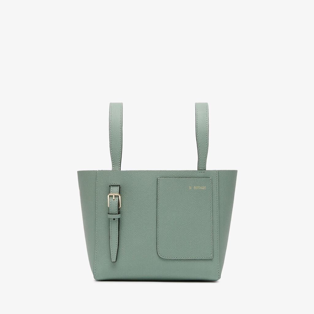 Soft Bucket Micro Bag - Eucalyptus Green - Vitello VS - Valextra - 1