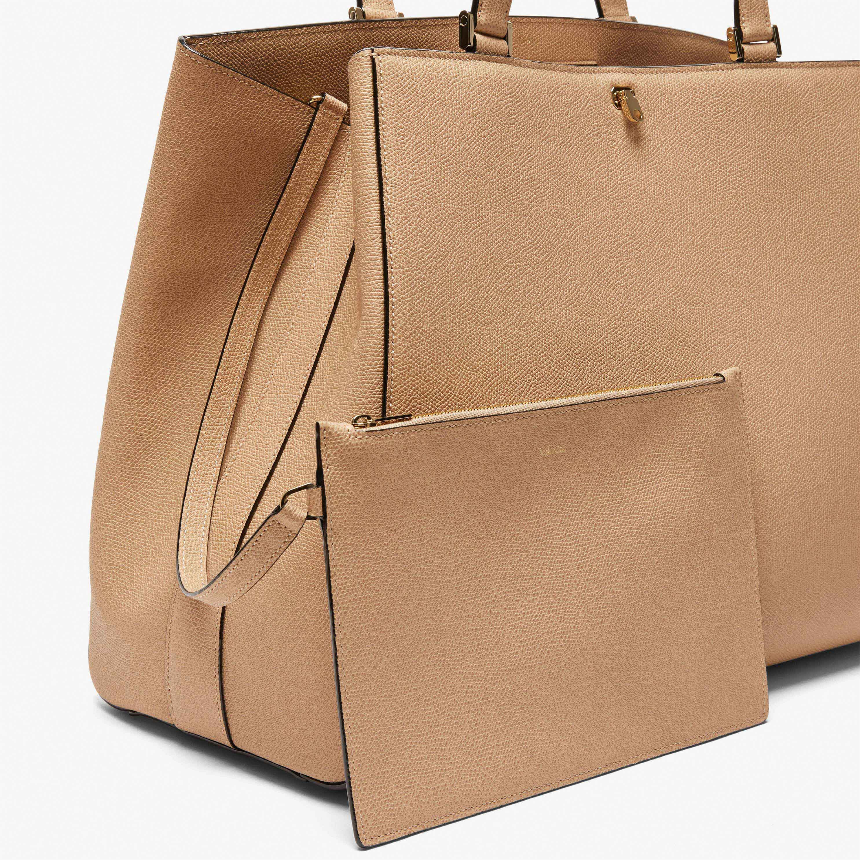 Beige Leather versatile Soft Tote bag Valextra Brera