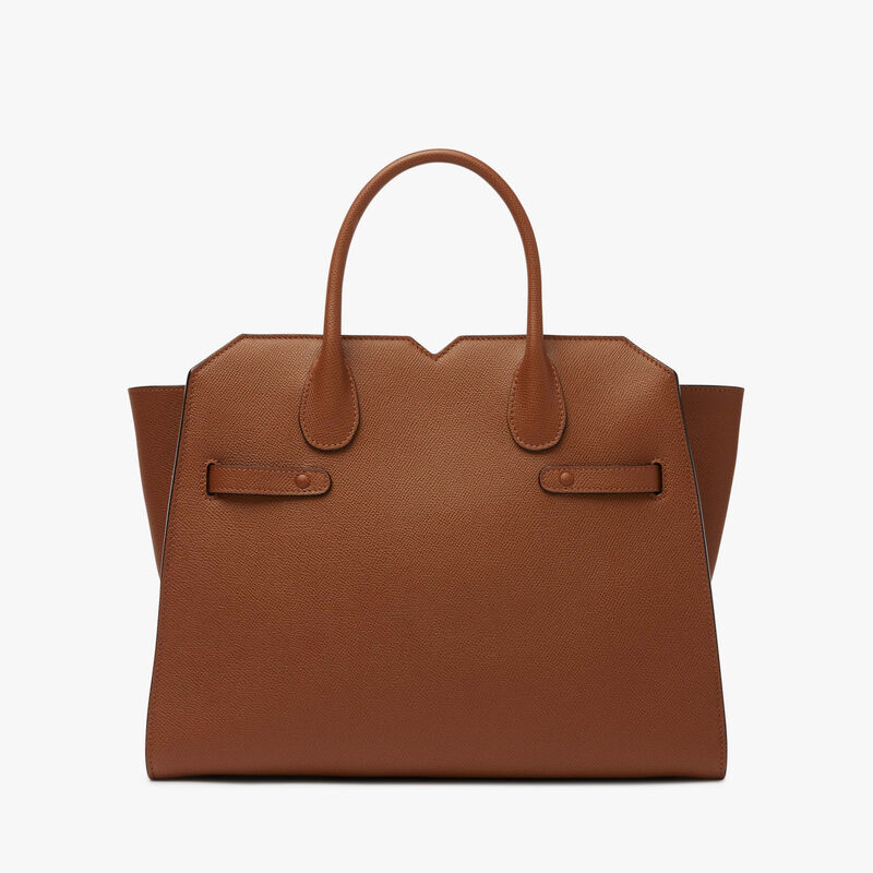 Milano Two Handles Medium Bag - Chocolate Brown - Millepunte Soft calf leather - Valextra - 8