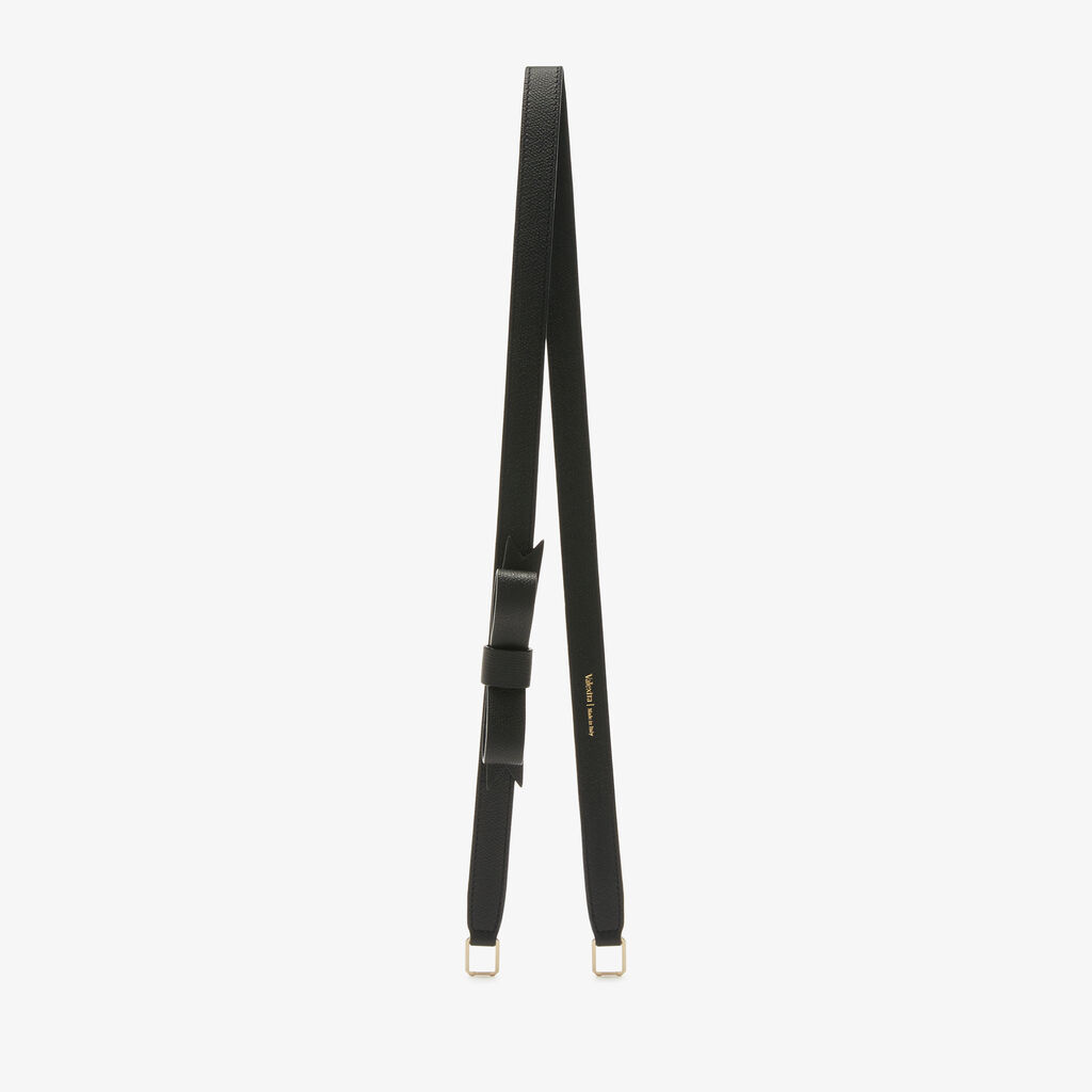 Bow Shoulder Strap - Black - Vitello VS - Valextra - 1