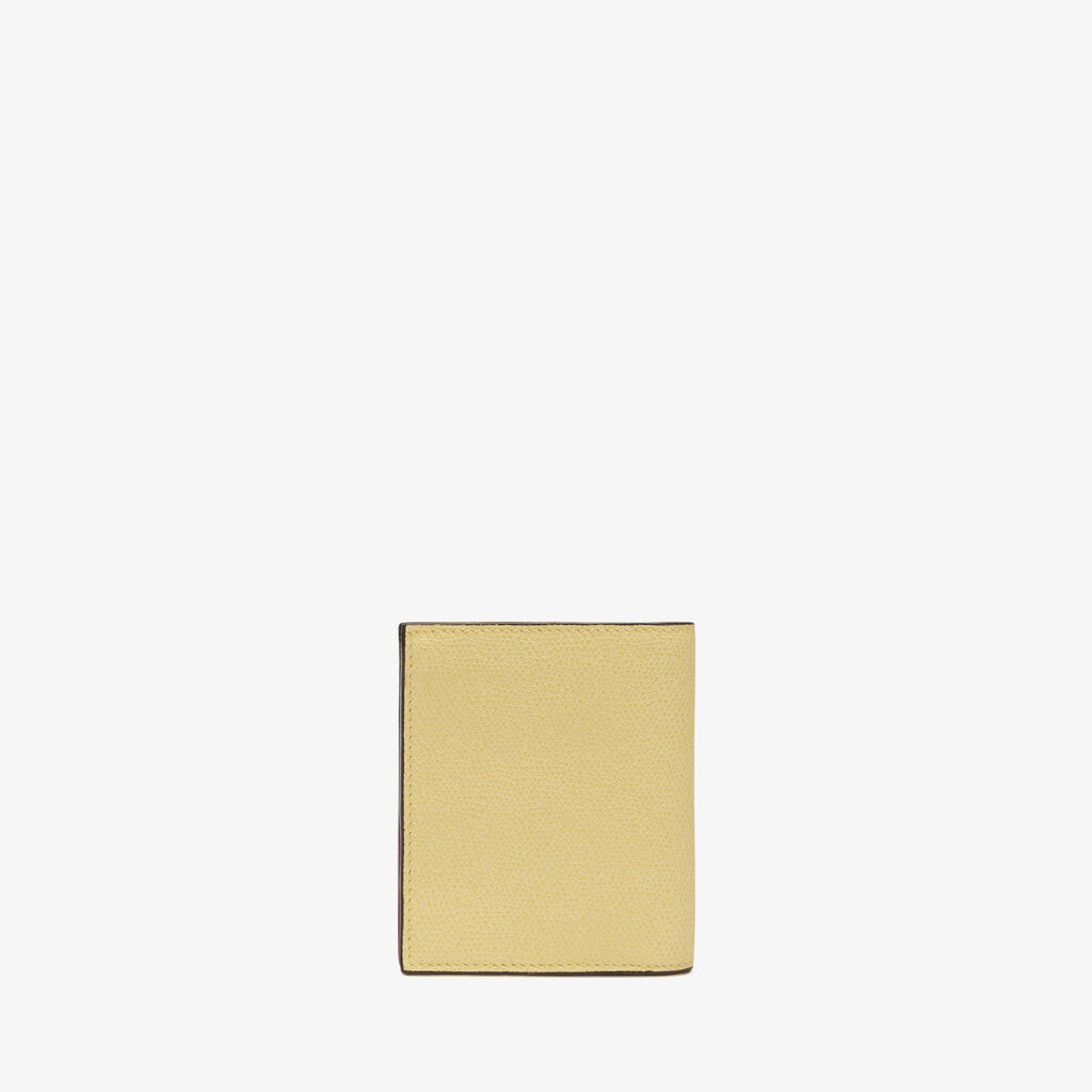 Compact Wallet 3 CC with Coin Purse - Vanilla Yellow - Vitello VS - Valextra - 3
