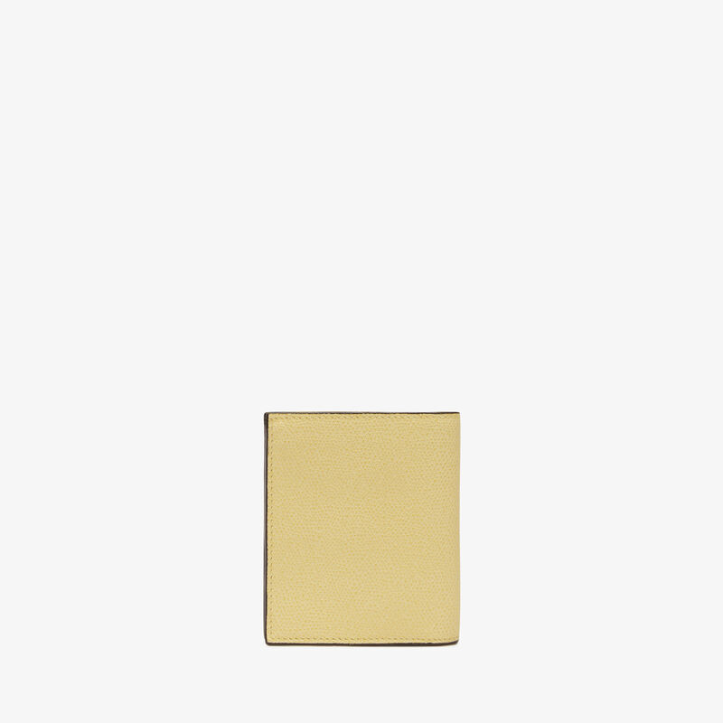 Compact Wallet 3 CC with Coin Purse - Vanilla Yellow - Millepunte calf leather - Valextra - 3