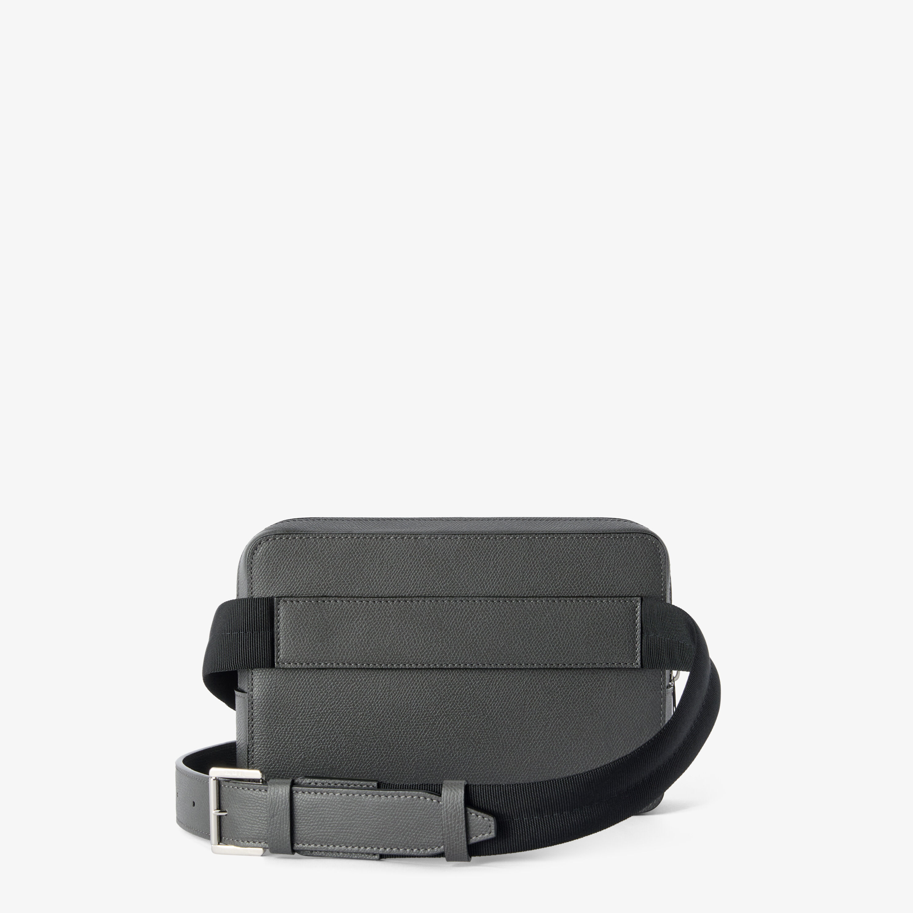 Men's Gray Luxury Grained Leather Bum Bag | Valextra Pocket