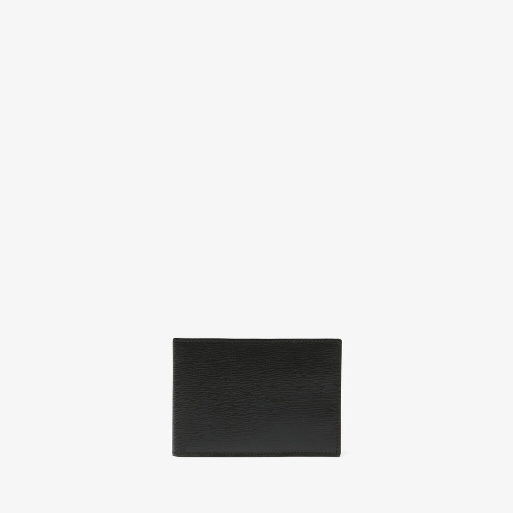 Bifold 14cc Wallet - Black - Pavè calf leather - Valextra - 1