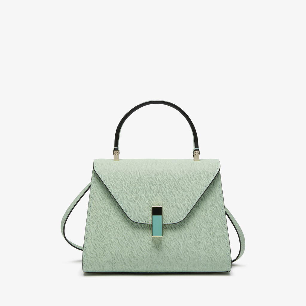 Iside Plexi Top Handle Mini Bag - Aqua Green/Spearmint Green/Black - Vitello VS - Valextra - 1