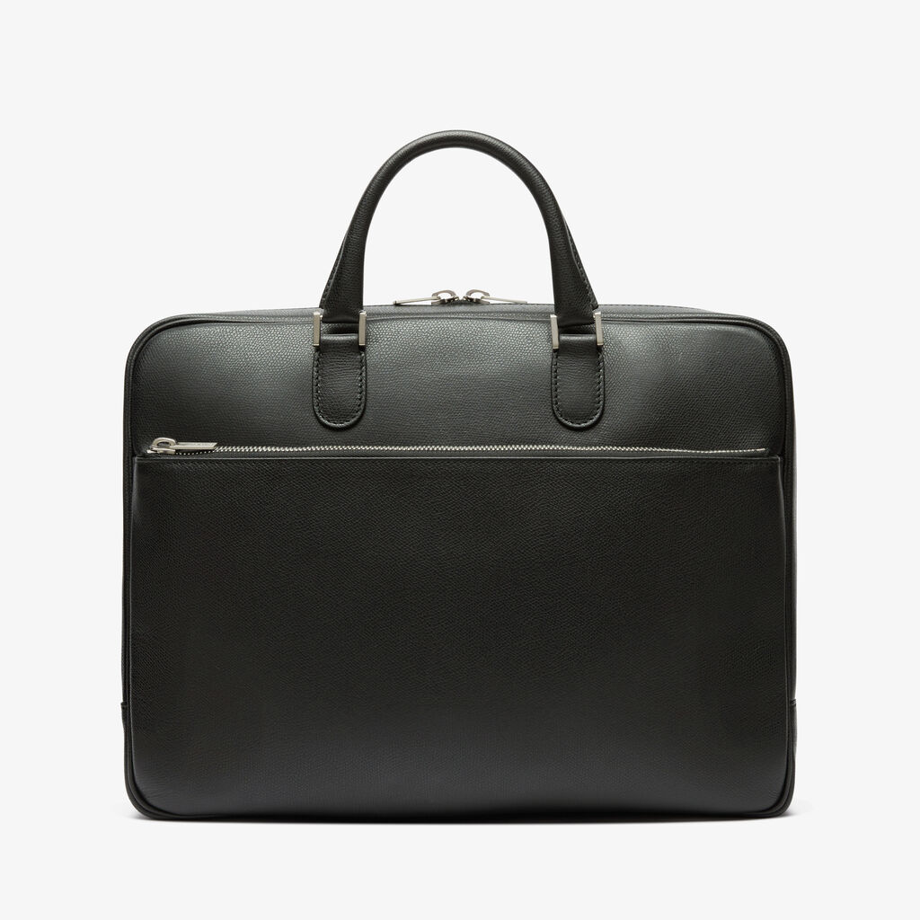 Avietta Briefcase with Zip 24h - Black - Vitello VS - Valextra - 1