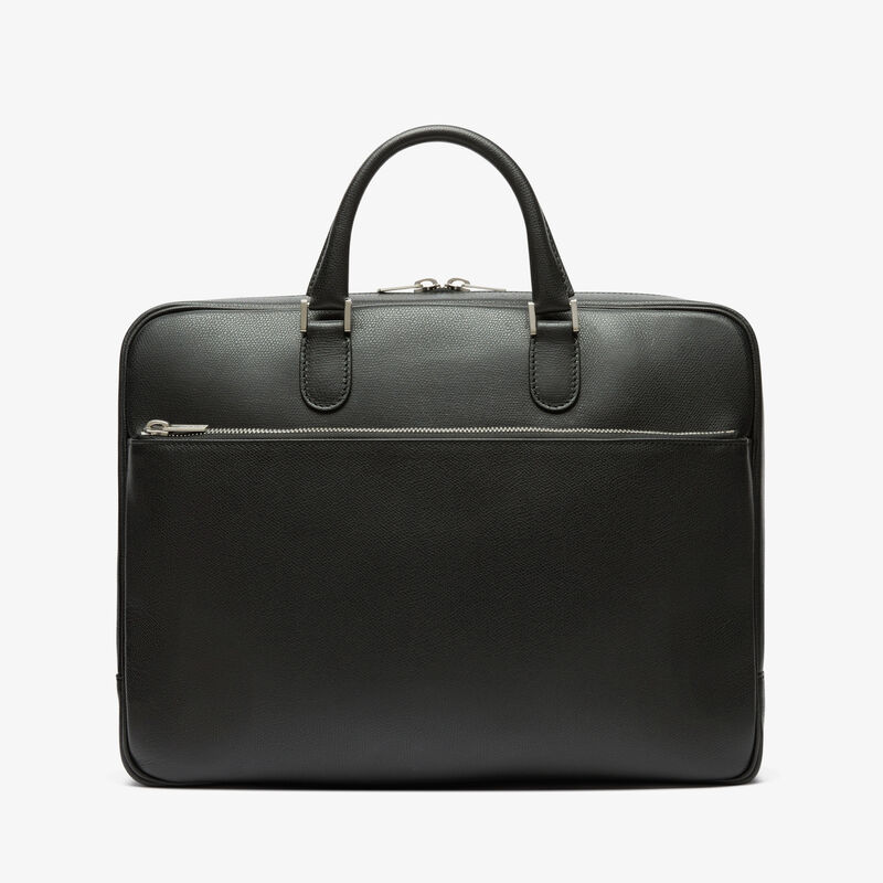 Avietta Briefcase with Zip 24h - Black - Millepunte calf leather - Valextra - 1