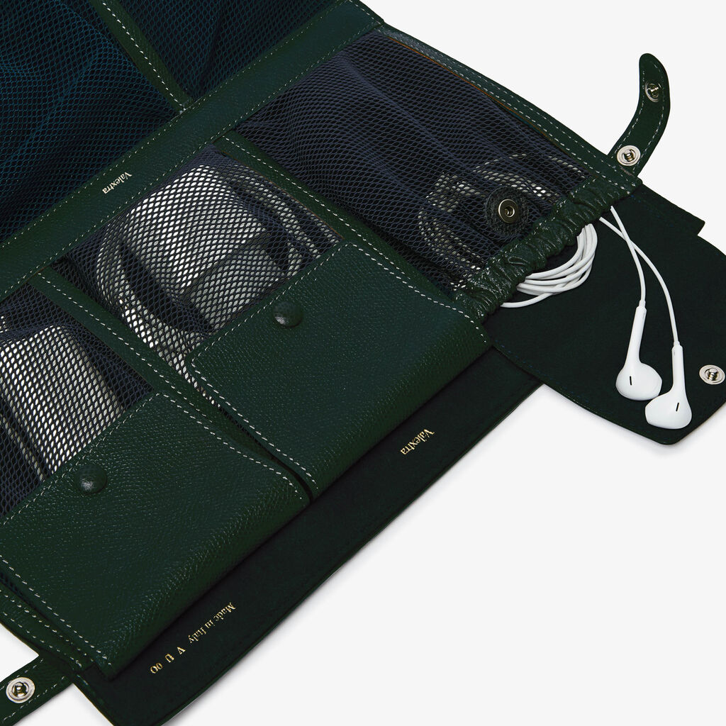 Folding Cable Organizer - Valextra Green - Vitello VS - Valextra - 2