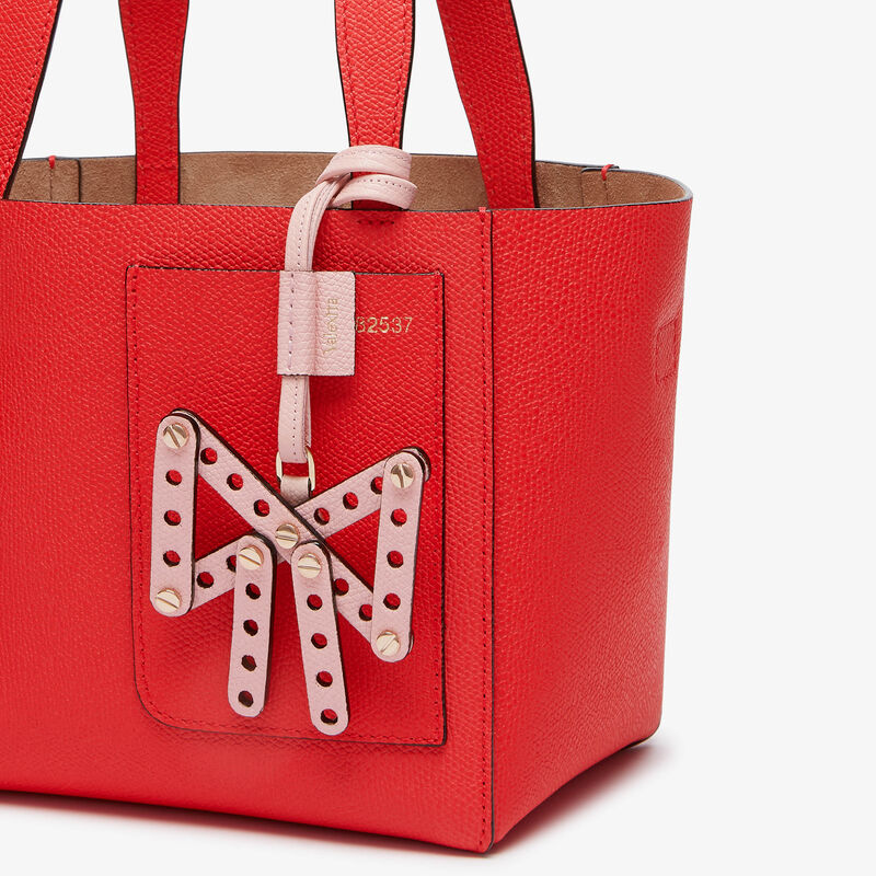 Engineering Beauty Bow Charm - Peony Pink - Millepunte calf leather - Valextra - 2