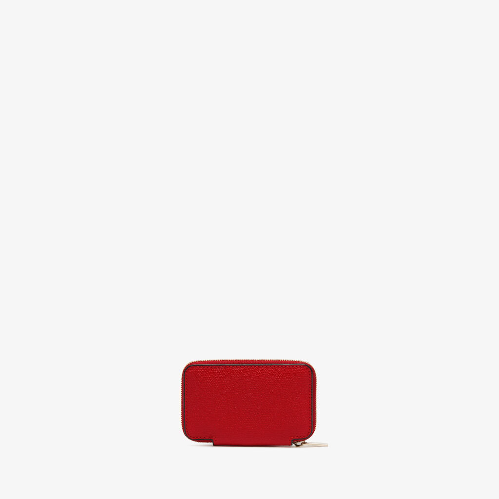Coin holder zipped wallet 2cc - Red - Vitello VS - Valextra - 1