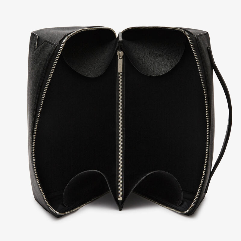 V-line Wash Bag - Black - Millepunte Soft calf leather - Valextra - 2