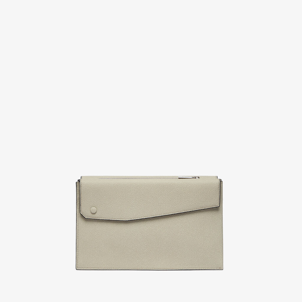 Pocket Crossbody Bag - Linen Grey - Vitello VS - Valextra - 5