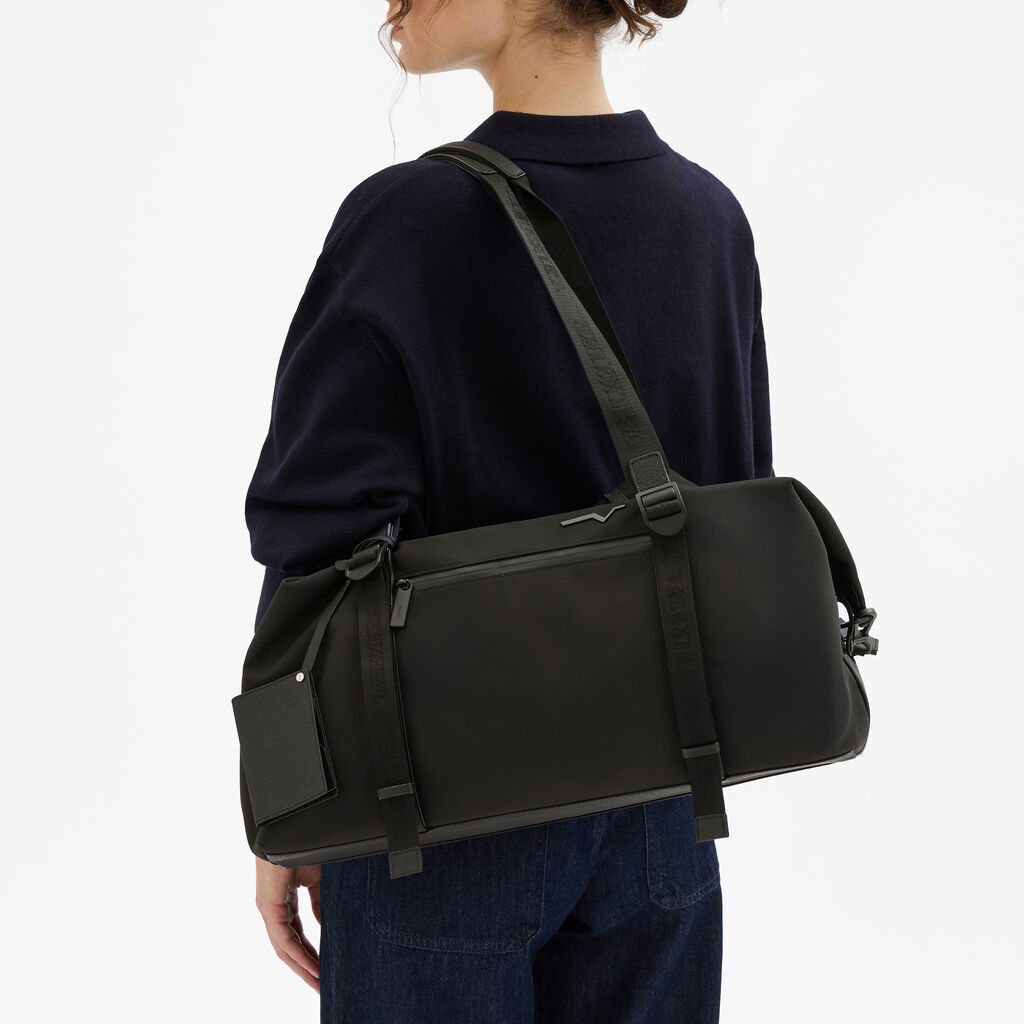 Assoluto Duffle Bag - Black - Tessuto Baltimora/Vitello VS - Valextra - 2