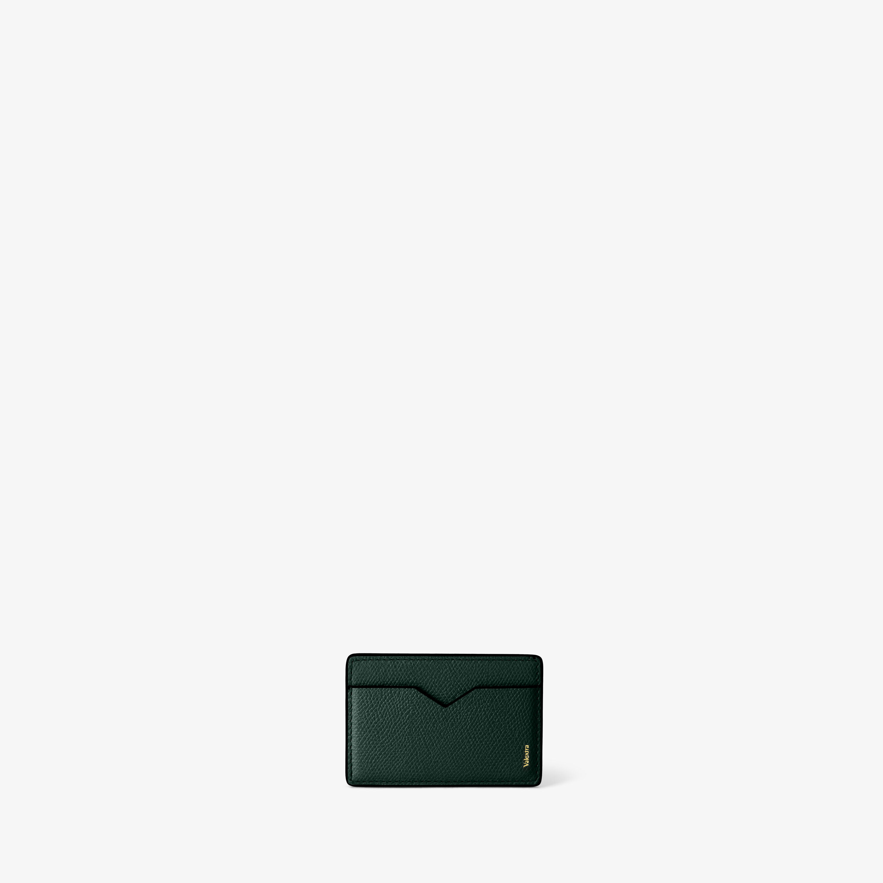 Green Grained Leather Luxury Magnetic Card Case | Valextra