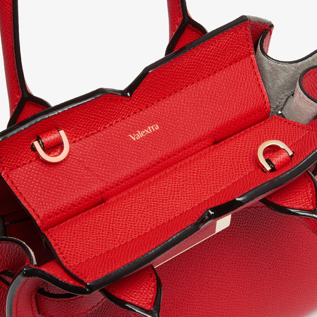 Milano Crossbody Micro Bag - Crimson Red - Vitello Millepunte Soft - Valextra - 3